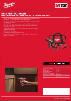 MILWAUKEE M12™ kompaktní jednorychlostní šroubovák 4933448797 A4 PDF