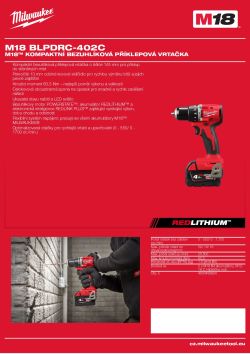 MILWAUKEE M18™ kompaktní bezuhlíková příklepová vrtačka 4933493808 A4 PDF