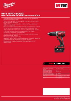 MILWAUKEE M18™ kompaktní příklepová vrtačka 4933459793 A4 PDF