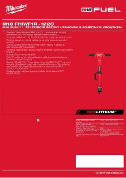 MILWAUKEE M18 FUEL™ 1″ železniční rázový utahovák s pojistným kroužkem 4933493262 A4 PDF