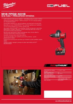 MILWAUKEE M18 FUEL™ subkompaktní příklepová vrtačka 4933479424 A4 PDF