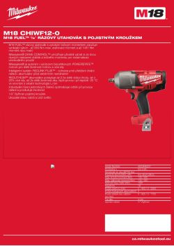 MILWAUKEE M18 FUEL™ 1/2˝ rázový utahovák s s pojistným kroužkem a vysokým momentem 4933446237 A4 PDF