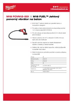 MILWAUKEE M18 FUEL™ jehlový ponorný vibrátor na beton s kabelem 1,2 m 4933479597 A4 PDF