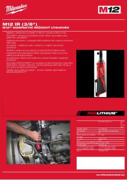 MILWAUKEE M12™ kompaktní ráčnový utahovák 4933431280 A4 PDF