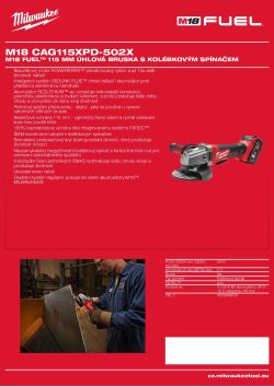 MILWAUKEE M18 FUEL™ 115 mm úhlová bruska s kolébkovým spínačem 4933448828 A4 PDF