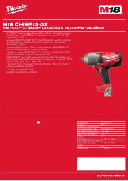 MILWAUKEE M18 FUEL™ 1/2˝rázový utahovák s pojistným kroužkem 4933451443 A4 PDF