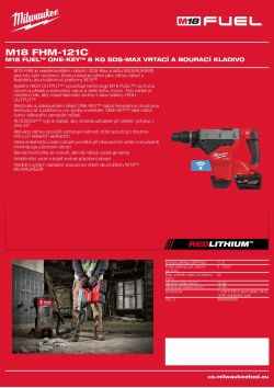 MILWAUKEE M18 FUEL™ ONE-KEY™ 8 kg SDS-Max vrtací a bourací kladivo 4933499270 A4 PDF