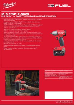 MILWAUKEE M18 FUEL™  ½″ rázový utahovák s aretačním čepem 4933451069 A4 PDF
