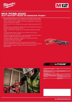 MILWAUKEE M12™ RAPTOR™ řezák na nerezové trubky 4933492052 A4 PDF
