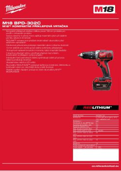 MILWAUKEE M18™ kompaktní příklepová vrtačka 4933447120 A4 PDF