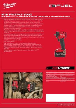 MILWAUKEE M18 FUEL™ ½″ kompaktní rázový utahovák s aretačním čepem 4933478448 A4 PDF