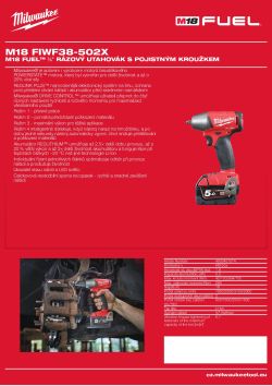 MILWAUKEE M18 FUEL™ 3/8˝ Rázový utahovák s pojistným kroužkem 4933451074 A4 PDF