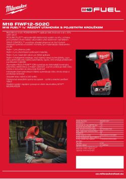 MILWAUKEE M18 FUEL™ ½″ rázový utahovák s pojistným kroužkem 4933451257 A4 PDF
