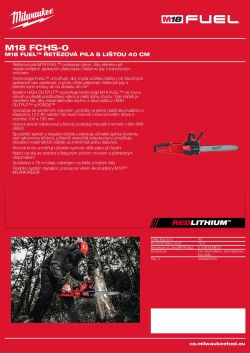 MILWAUKEE M18 FUEL™ řetězová pila s lištou 40 cm 4933471374 A4 PDF