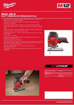 MILWAUKEE M12™ kompaktní přímočará pila 4933471397 A4 PDF