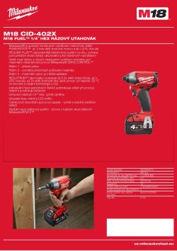 MILWAUKEE M18 FUEL™ 1/4˝ Hex rázový utahovák 4933443010 A4 PDF