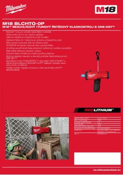 MILWAUKEE M18™ bezuhlíkový 1tunový řetězový kladkostroj s ONE-KEY™ 4933499120 A4 PDF