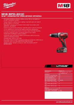 MILWAUKEE M18™ kompaktní příklepová vrtačka 4933451119 A4 PDF