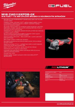 MILWAUKEE M18 FUEL™ 115 mm úhlová bruska s kolébkovým spínačem 4933451426 A4 PDF