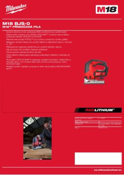 MILWAUKEE M18™ přímočará pila 4933464784 A4 PDF