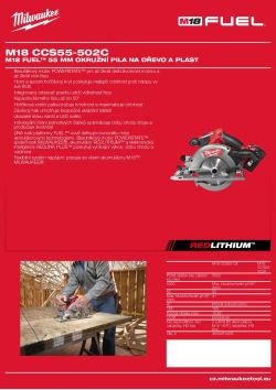 MILWAUKEE M18 FUEL™ 55 mm okružní pila na dřevo a plast 4933448158 A4 PDF