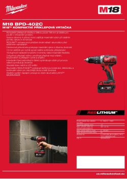 MILWAUKEE M18™ kompaktní příklepová vrtačka 4933498950 A4 PDF