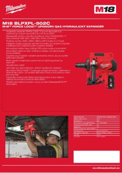 MILWAUKEE M18™ FORCE LOGIC™ UPONOR® Q&E hydraulický expandér 4933451353 A4 PDF