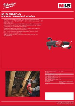 MILWAUKEE M18 FUEL™ pravoúhlá vrtačka 4933447730 A4 PDF