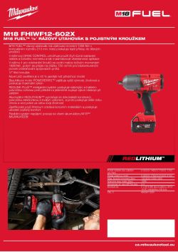 MILWAUKEE M18 FUEL™ ½″ rázový utahovák s pojistným kroužkem 4933471260 A4 PDF