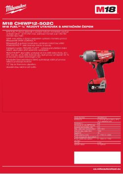MILWAUKEE M18 FUEL™ 1/2˝ rázový utahovák s vysokým momentem a se západkovým čepem 4933448150 A4 PDF