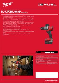 MILWAUKEE M18 FUEL™ subkompaktní příklepová vrtačka 4933479424 A4 PDF