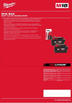MILWAUKEE M18™ 2x 5,0 Ah akumulátor 4932430754 A4 PDF