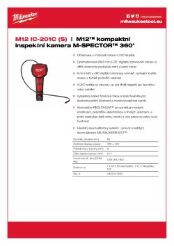 MILWAUKEE M12™ kompaktní  inspekční kamera M-SPECTOR™ 360° 4933441680 A4 PDF