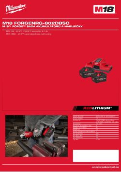 MILWAUKEE M18™ FORGE™ sada akumulátorů a nabíječky 4933498617 A4 PDF