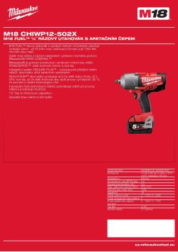 MILWAUKEE M18 FUEL™ 1/2˝ rázový utahovák s aretačním čepem 4933448153 A4 PDF