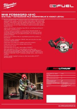 MILWAUKEE M18 FUEL™ kotoučová pila kompatibilní s vodicí lištou 4933493493 A4 PDF