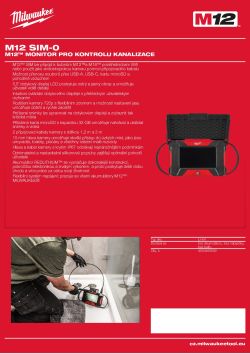 MILWAUKEE M12™ monitor pro kontrolu kanalizace 4933493592 A4 PDF