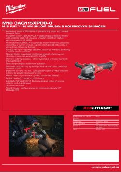 MILWAUKEE M18 FUEL™ 115 mm bruska s kolébkovým přepínačem 4933464781 A4 PDF