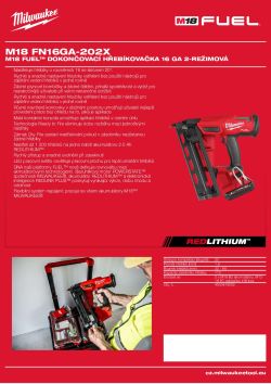 MILWAUKEE M18 FUEL™ dokončovací hřebíkovačka 16 GA 4933478093 A4 PDF
