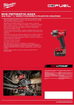 MILWAUKEE M18 FUEL™ ½″ Rázový utahovák s pojistným kroužkem 4933478451 A4 PDF