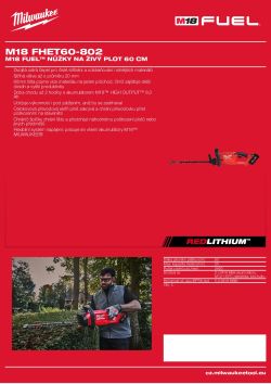 MILWAUKEE M18 FUEL™ nůžky na živý plot 60 cm 4933493292 A4 PDF