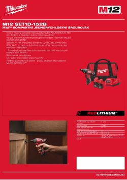 MILWAUKEE M12™ kompaktní jednorychlostní šroubovák 4933448797 A4 PDF