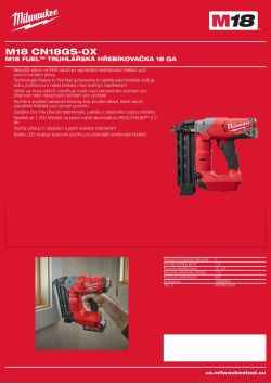 MILWAUKEE M18 FUEL™  truhlářská hřebíkovačka 18 GA 4933451959 A4 PDF