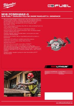 MILWAUKEE M18 FUEL™ okružní pila se zadní rukojetí 2. generace 4933498992 A4 PDF