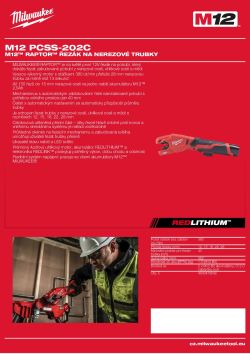MILWAUKEE M12™ RAPTOR™ řezák na nerezové trubky 4933492052 A4 PDF