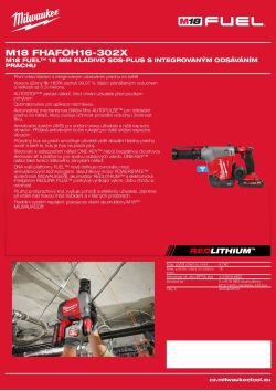 MILWAUKEE M18 FUEL™ 16 mm kladivo SDS-PLUS s integrovaným odsáváním prachu 4933493534 A4 PDF