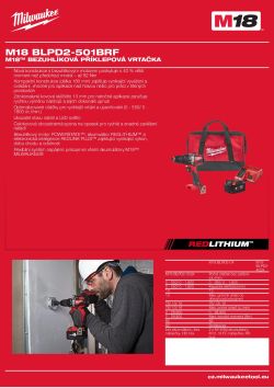 MILWAUKEE M18™ bezuhlíková příklepová vrtačka 4933500776 A4 PDF