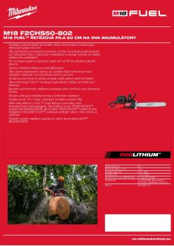 MILWAUKEE M18 FUEL™ řetězová pila 50 cm na dva akumulátory 4933480122 A4 PDF