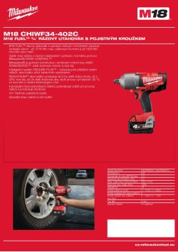 MILWAUKEE M18 FUEL™ 3/4˝ rázový utahovák s pojistným kroužkem 4933446267 A4 PDF