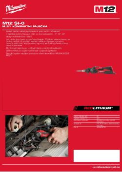 MILWAUKEE M12™ kompaktní páječka 4933471399 A4 PDF